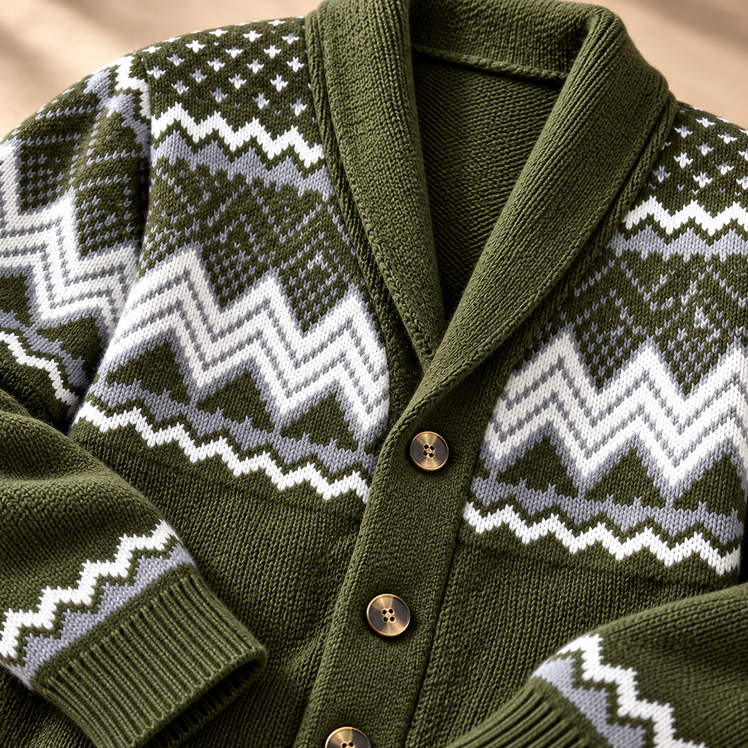 Lucas | Stylish Fair Isle Mens Christmas Sweater Cardigan