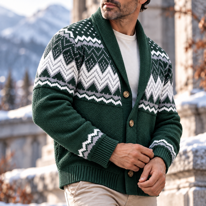 Lucas | Stylish Fair Isle Mens Christmas Sweater Cardigan