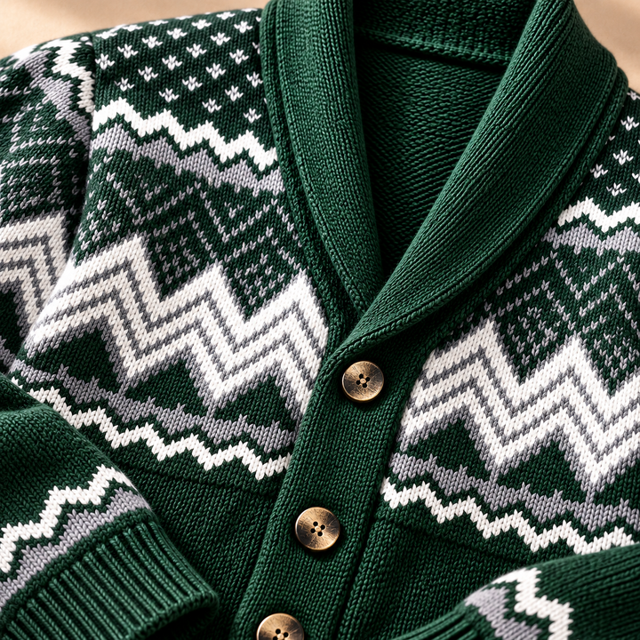 Lucas | Stylish Fair Isle Mens Christmas Sweater Cardigan