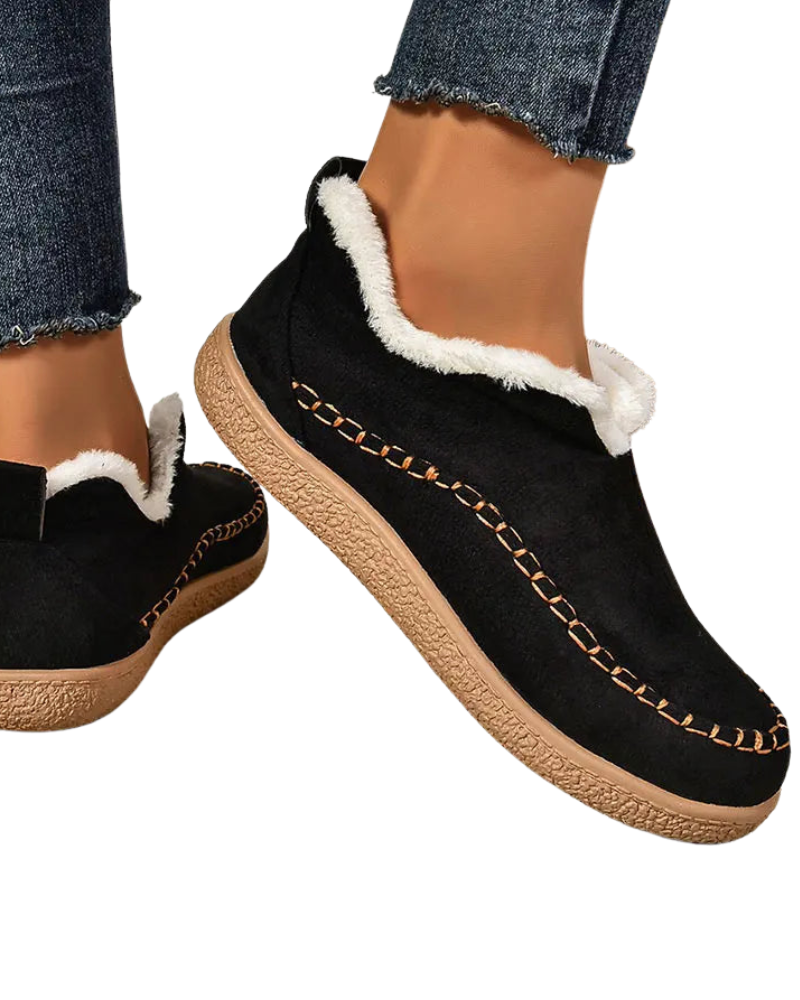 Margaret | Plush-Lined Slip-On Ankle Snow Boots