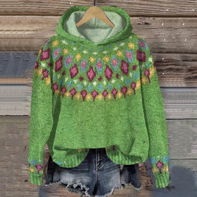 Margaret | Relaxed Fair Isle Hooded Christmas Sweater Women