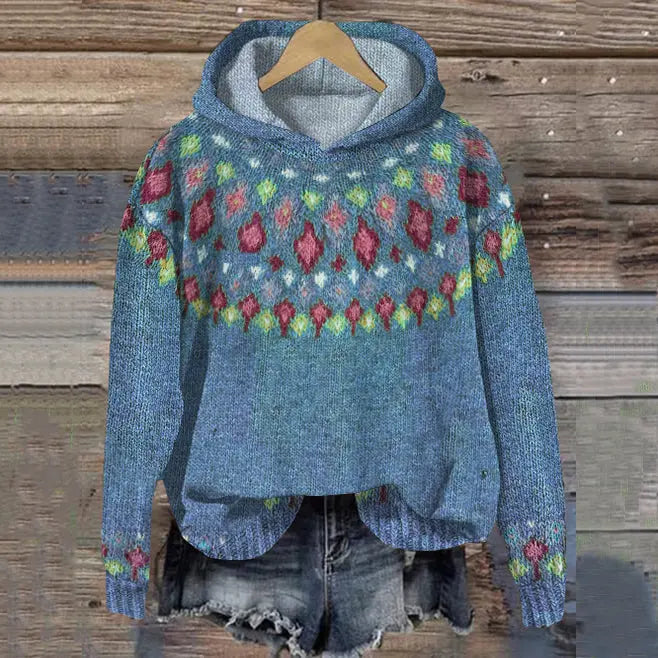 Margaret | Relaxed Fair Isle Hooded Christmas Sweater Women