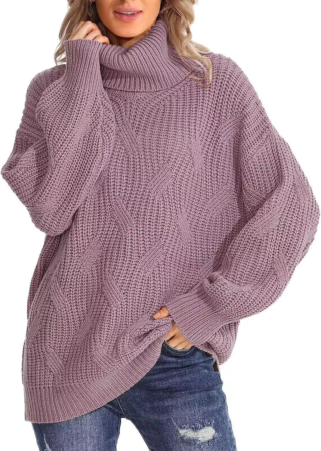 Maria | Cozy Oversized Cable Knit Turtleneck Sweater