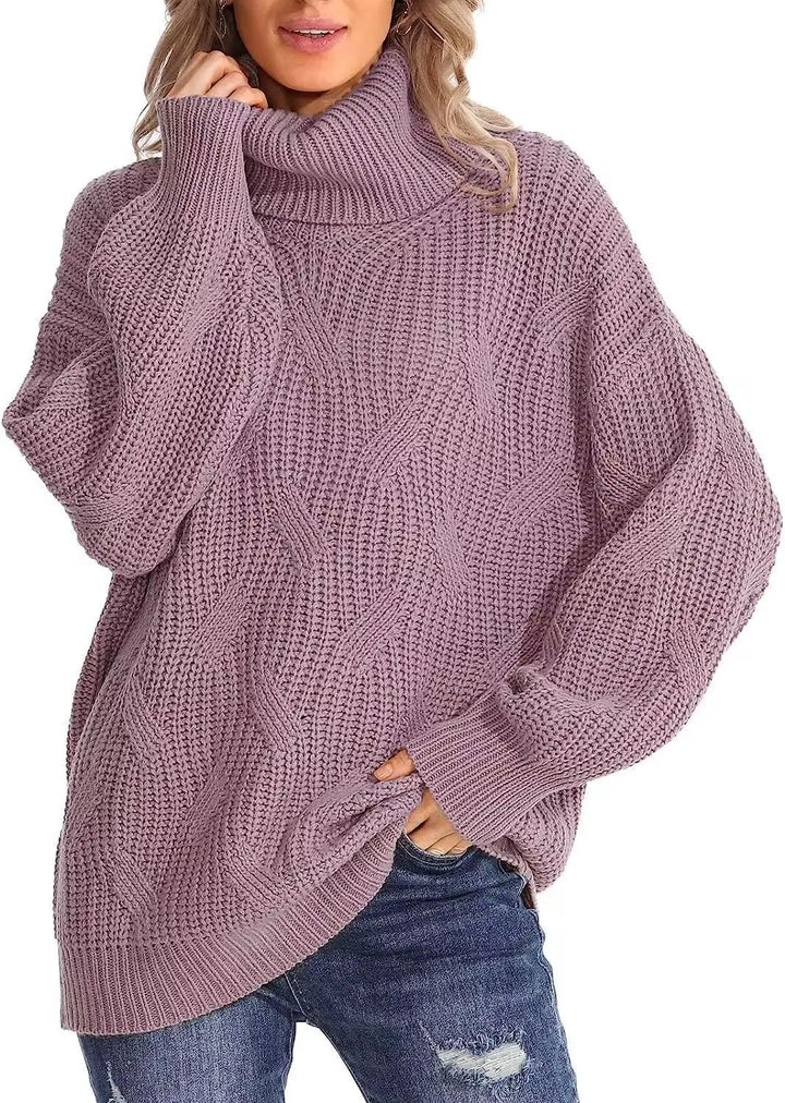 Maria | Cozy Oversized Cable Knit Turtleneck Sweater