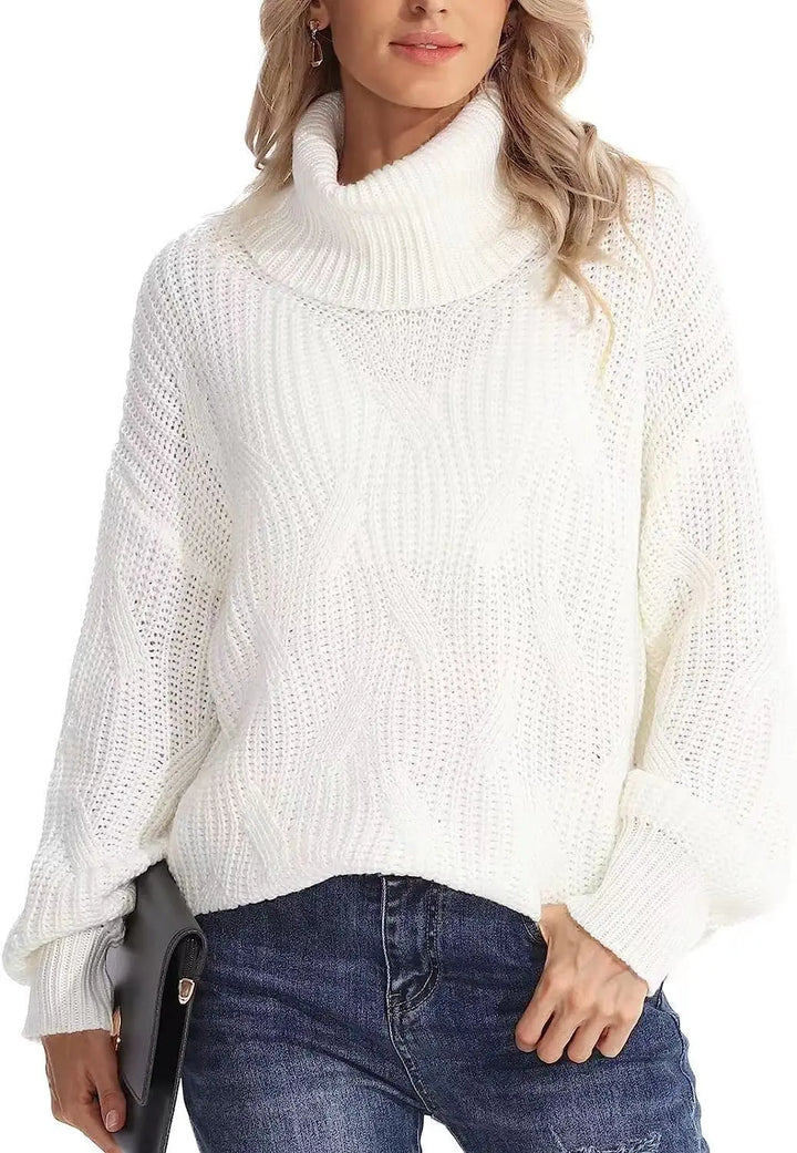 Maria | Cozy Oversized Cable Knit Turtleneck Sweater