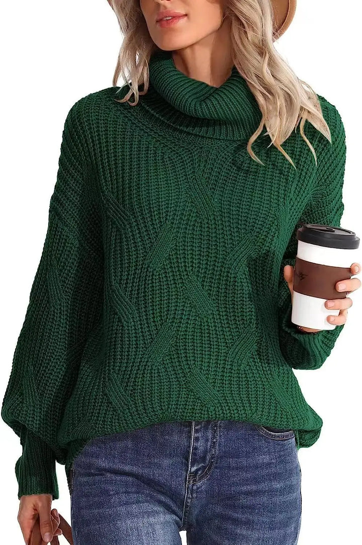 Maria | Cozy Oversized Cable Knit Turtleneck Sweater
