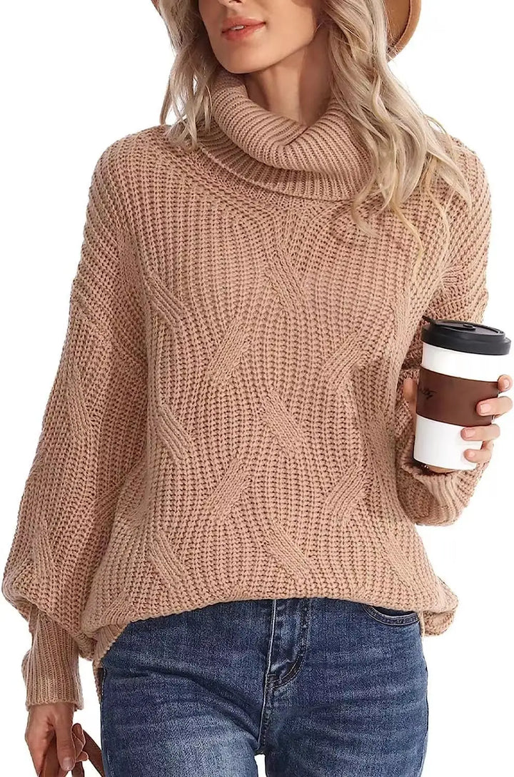 Maria | Cozy Oversized Cable Knit Turtleneck Sweater