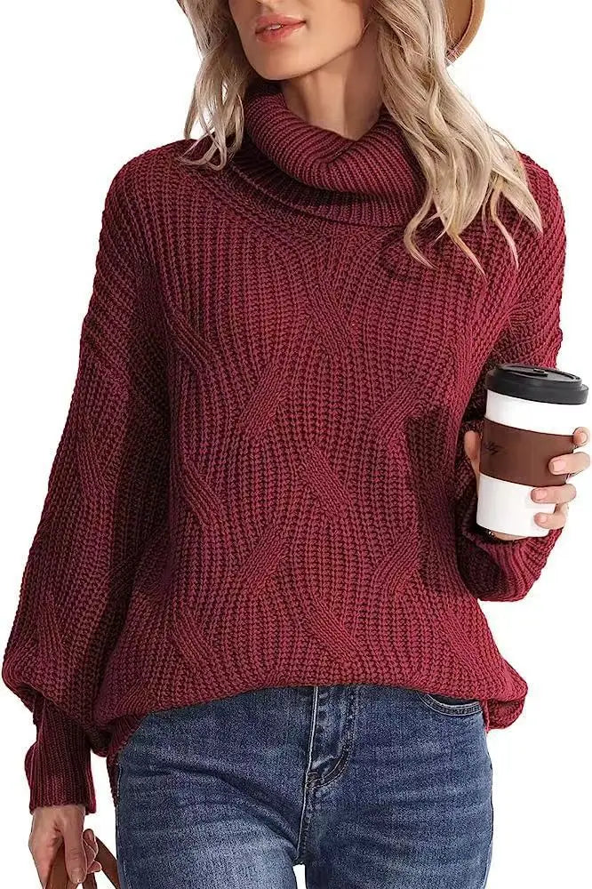 Maria | Cozy Oversized Cable Knit Turtleneck Sweater