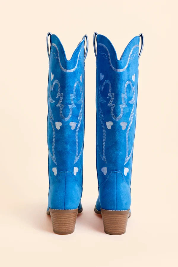Maria | Effortless Western Heart Embroidered Knee High Boots