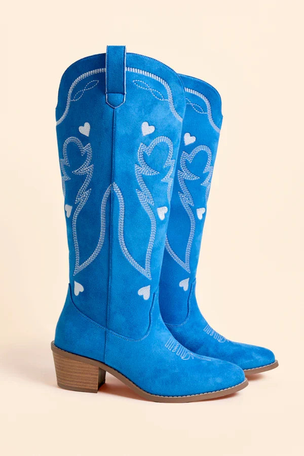 Maria | Effortless Western Heart Embroidered Knee High Boots