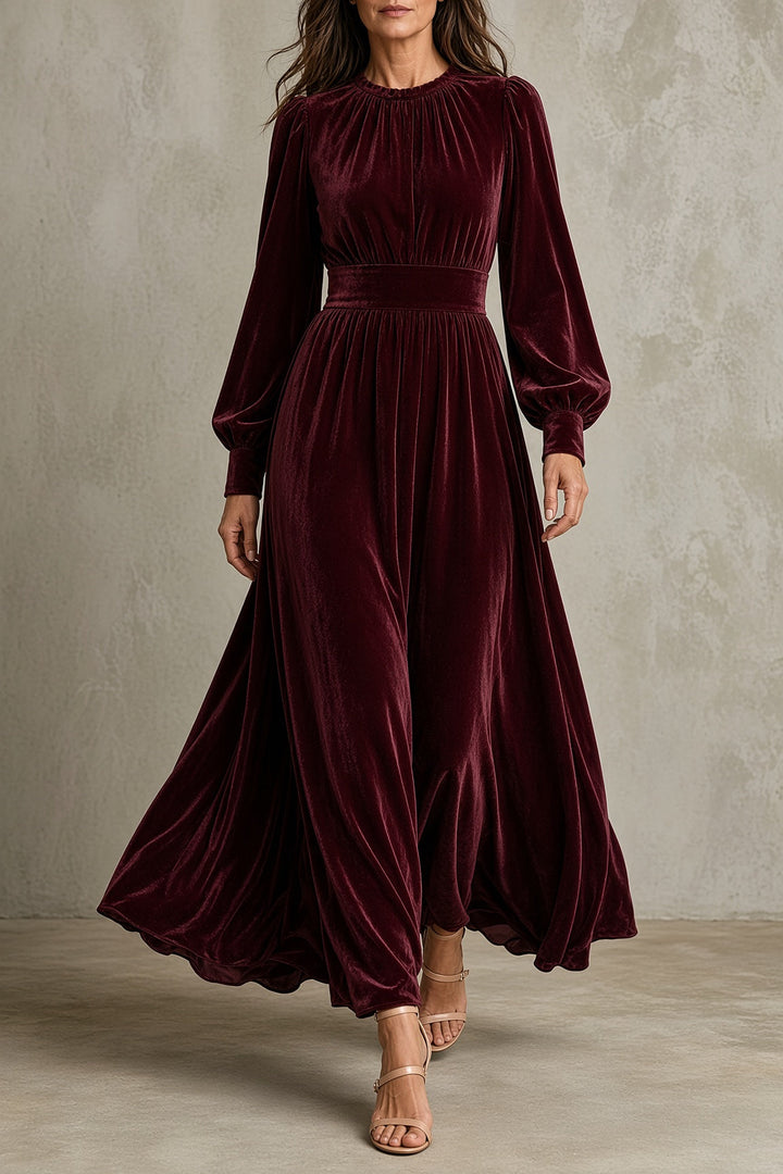 Maria | Polished Long Sleeve Maxi Christmas Dress