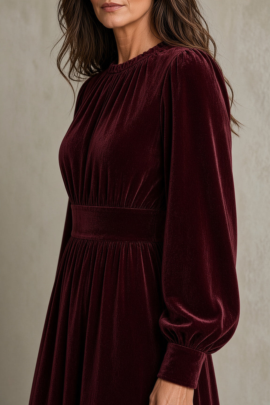 Maria | Polished Long Sleeve Maxi Christmas Dress