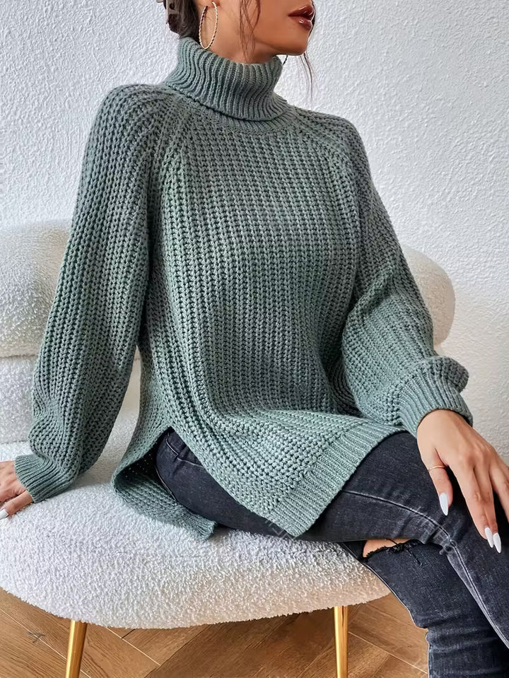 Marilyn | Classic Chunky Waffle Knit Turtleneck Sweater