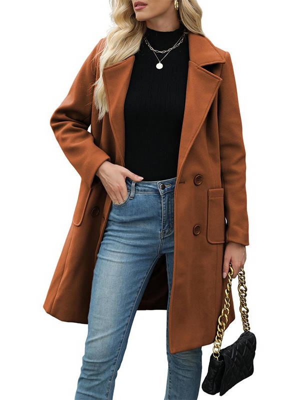 Marilyn | Polished Double-Breasted Winter Coats with Notch Lapel