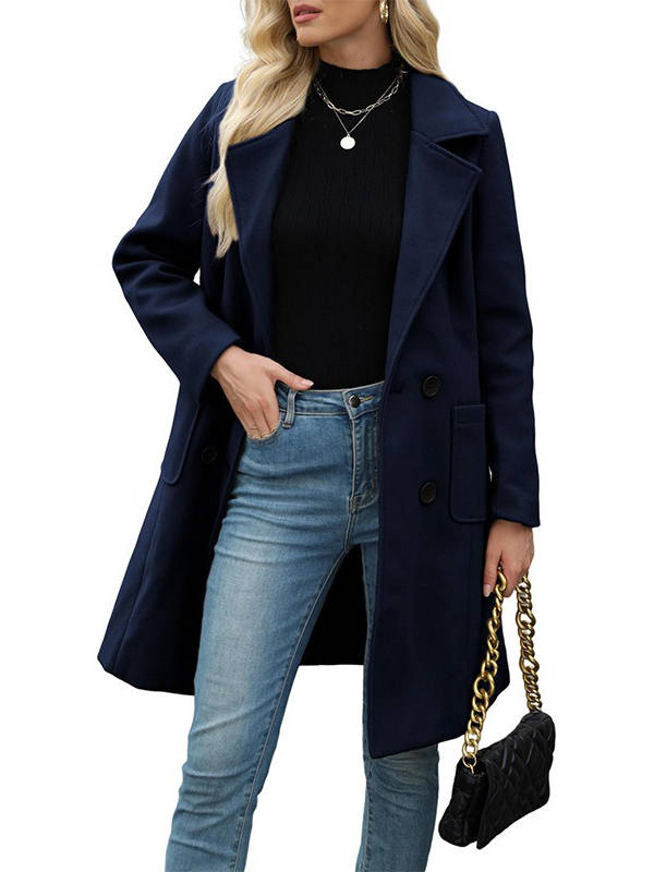 Marilyn | Polished Double-Breasted Winter Coats with Notch Lapel