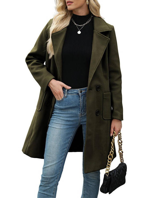 Marilyn | Polished Double-Breasted Winter Coats with Notch Lapel