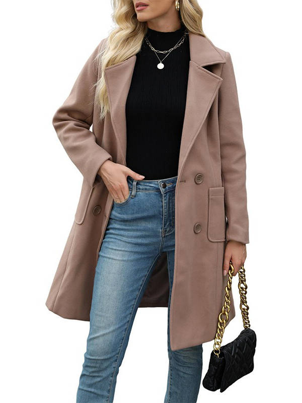 Marilyn | Polished Double-Breasted Winter Coats with Notch Lapel