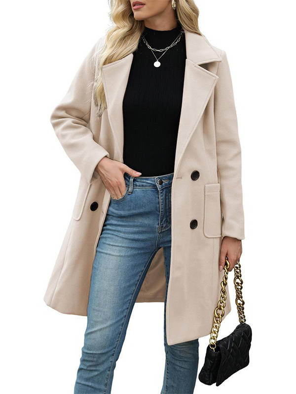 Marilyn | Polished Double-Breasted Winter Coats with Notch Lapel