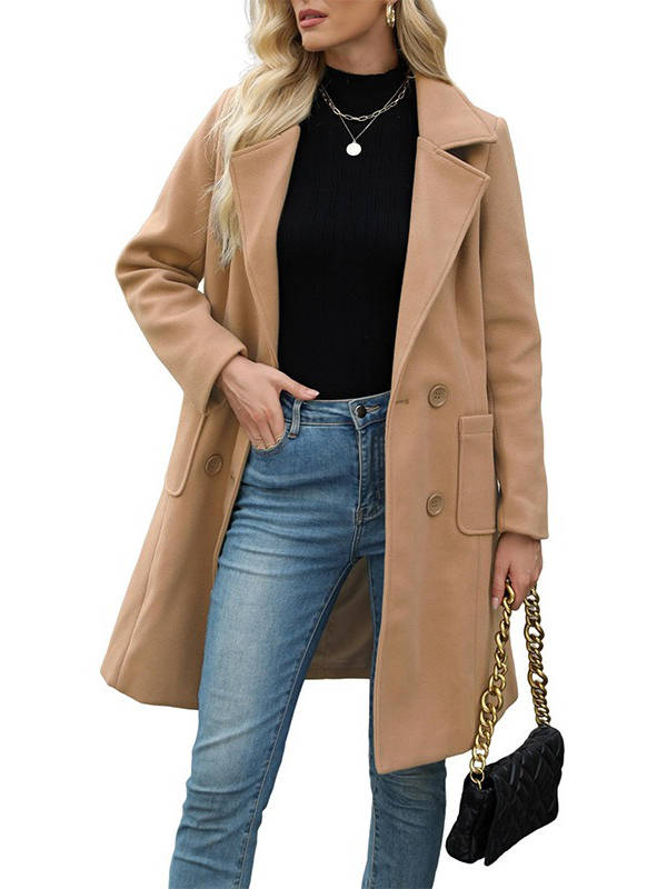 Marilyn | Polished Double-Breasted Winter Coats with Notch Lapel