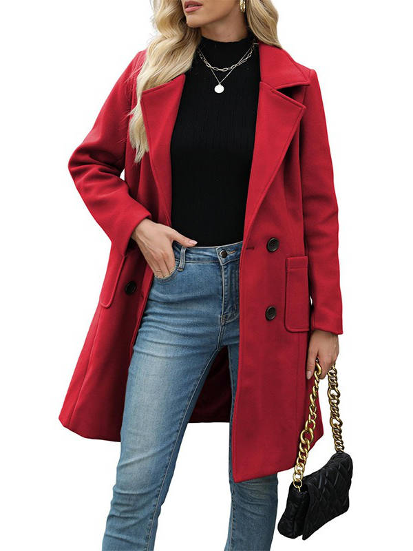Marilyn | Polished Double-Breasted Winter Coats with Notch Lapel