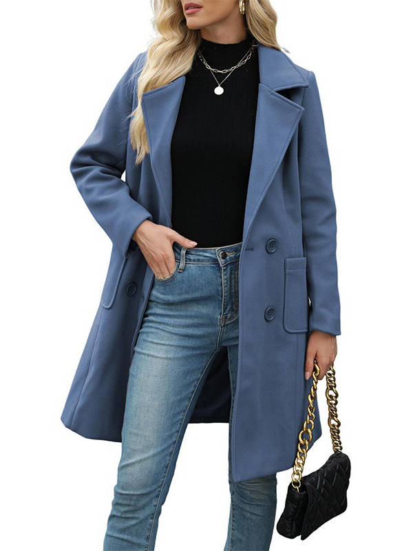 Marilyn | Polished Double-Breasted Winter Coats with Notch Lapel