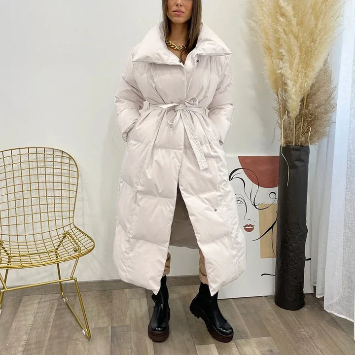Marilyn | Relaxed Belted Long Puffer Jacket Coat