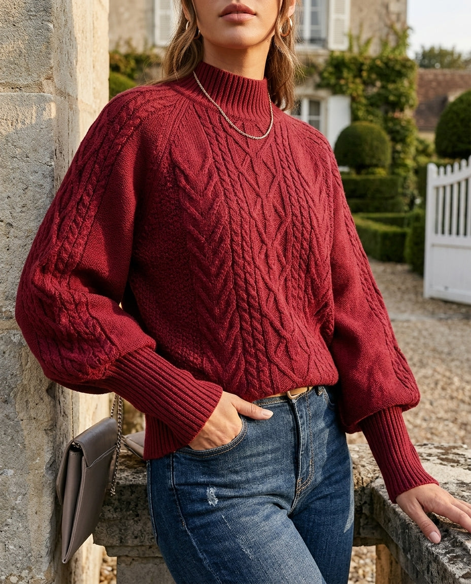 Martha | Cozy Cable Knit Turtleneck Sweater