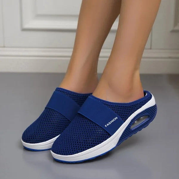 Martha | Elegant Breathable Mesh Platform Slip-On Slippers