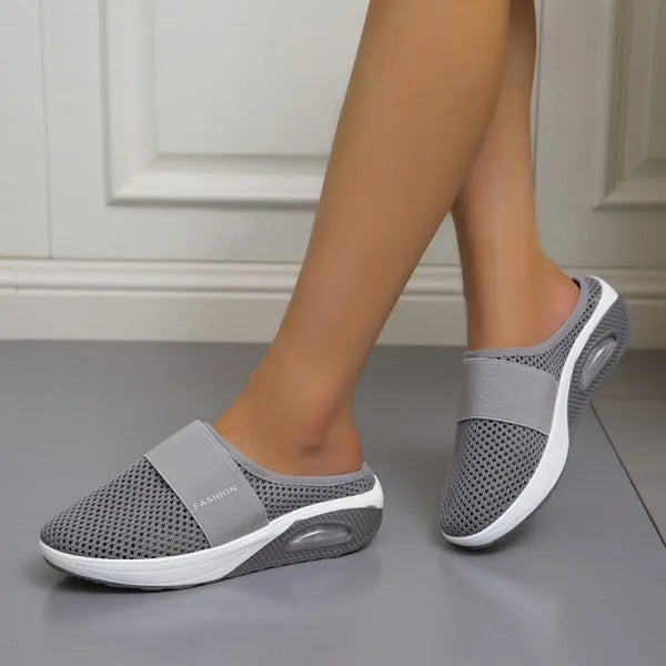 Martha | Elegant Breathable Mesh Platform Slip-On Slippers