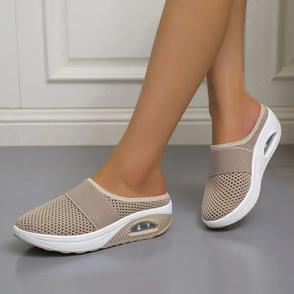 Martha | Elegant Breathable Mesh Platform Slip-On Slippers