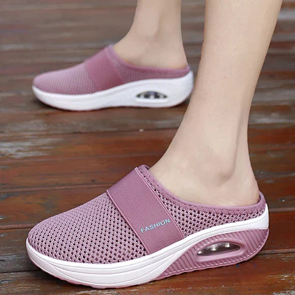 Martha | Elegant Breathable Mesh Platform Slip-On Slippers
