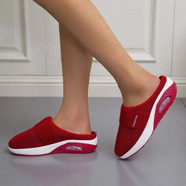 Martha | Elegant Breathable Mesh Platform Slip-On Slippers