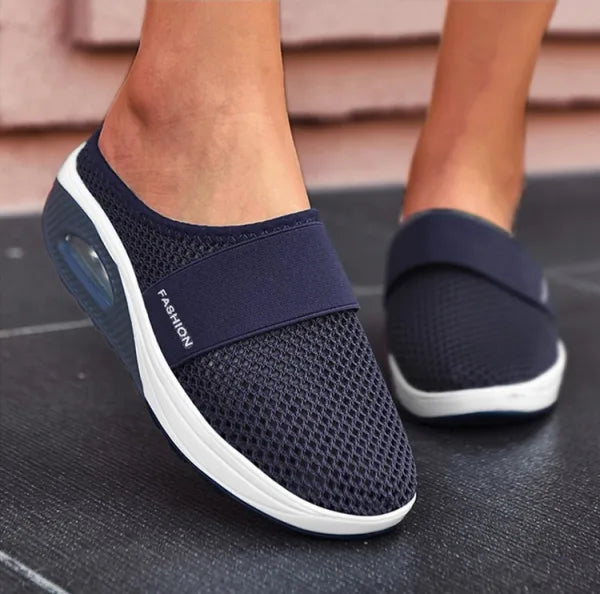 Martha | Elegant Breathable Mesh Platform Slip-On Slippers