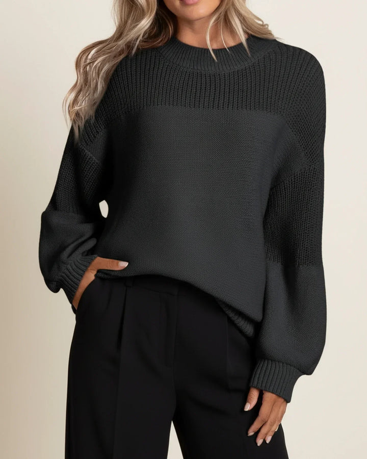 Martha | Elegant Oversized Sweatshirt with Crochet Flower Detail