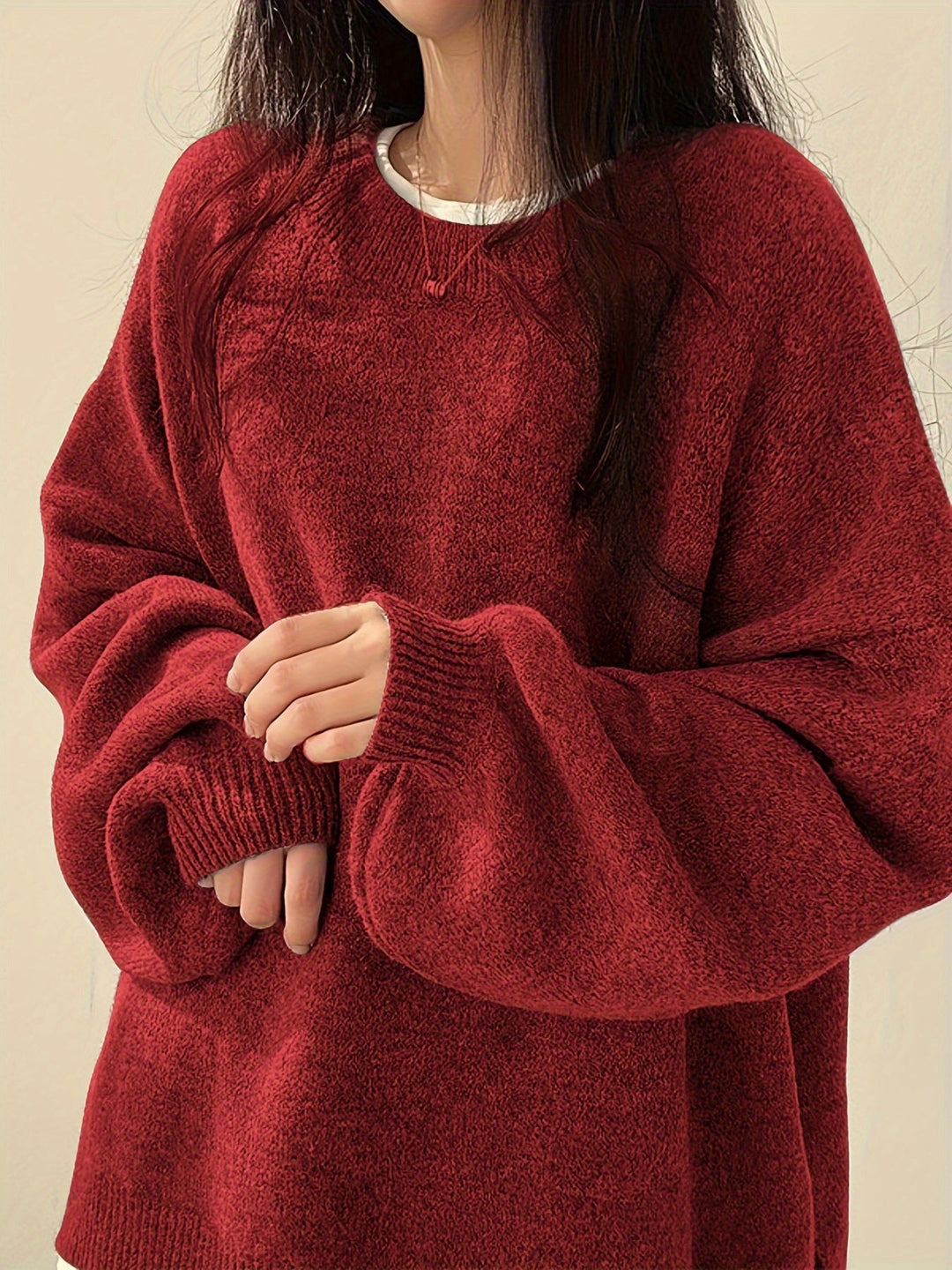 Mary | Cozy Oversized Sweatshirt with Balloon Sleeves and Crew Neck