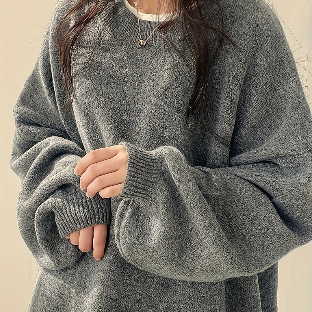 Mary | Cozy Oversized Sweatshirt with Balloon Sleeves and Crew Neck