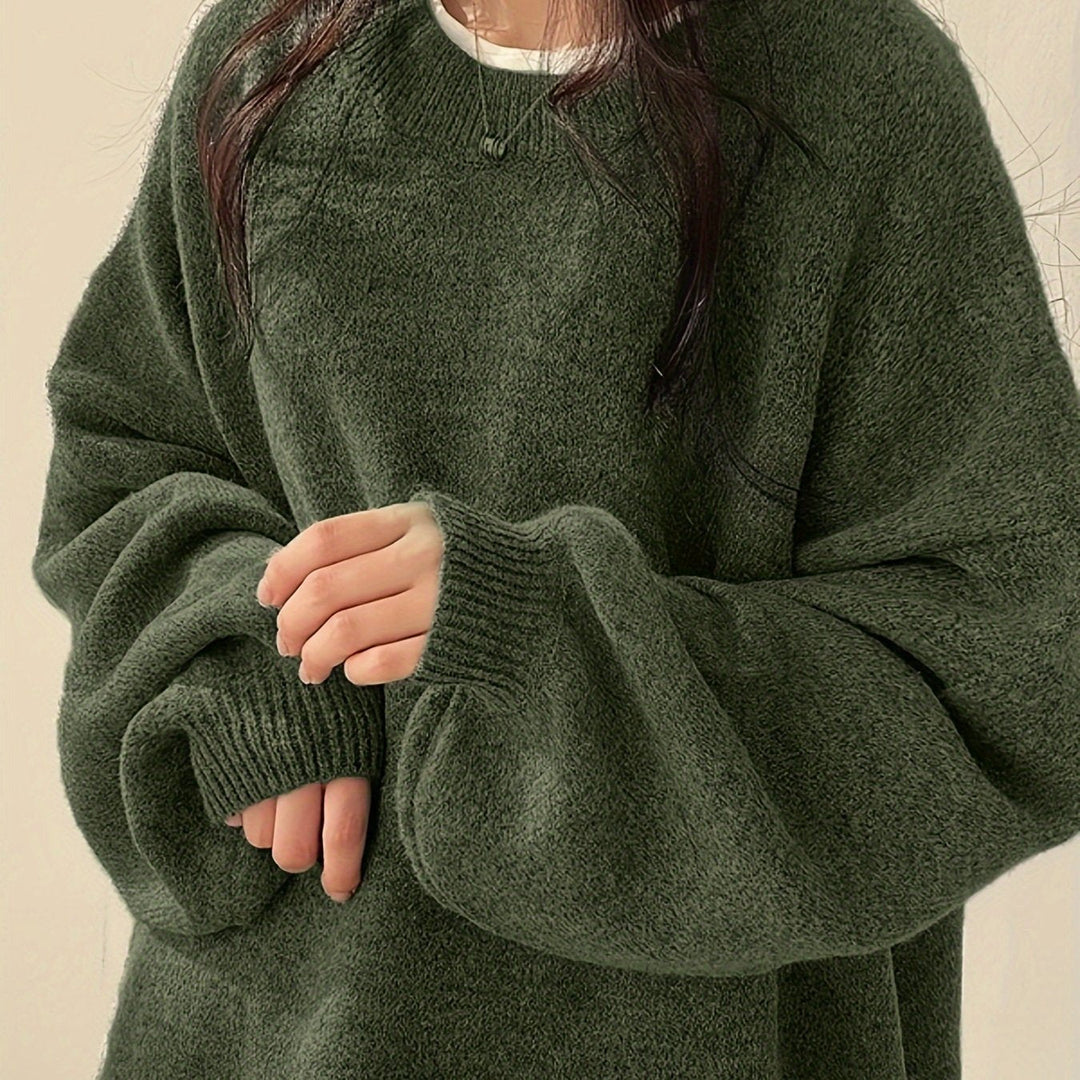 Mary | Cozy Oversized Sweatshirt with Balloon Sleeves and Crew Neck
