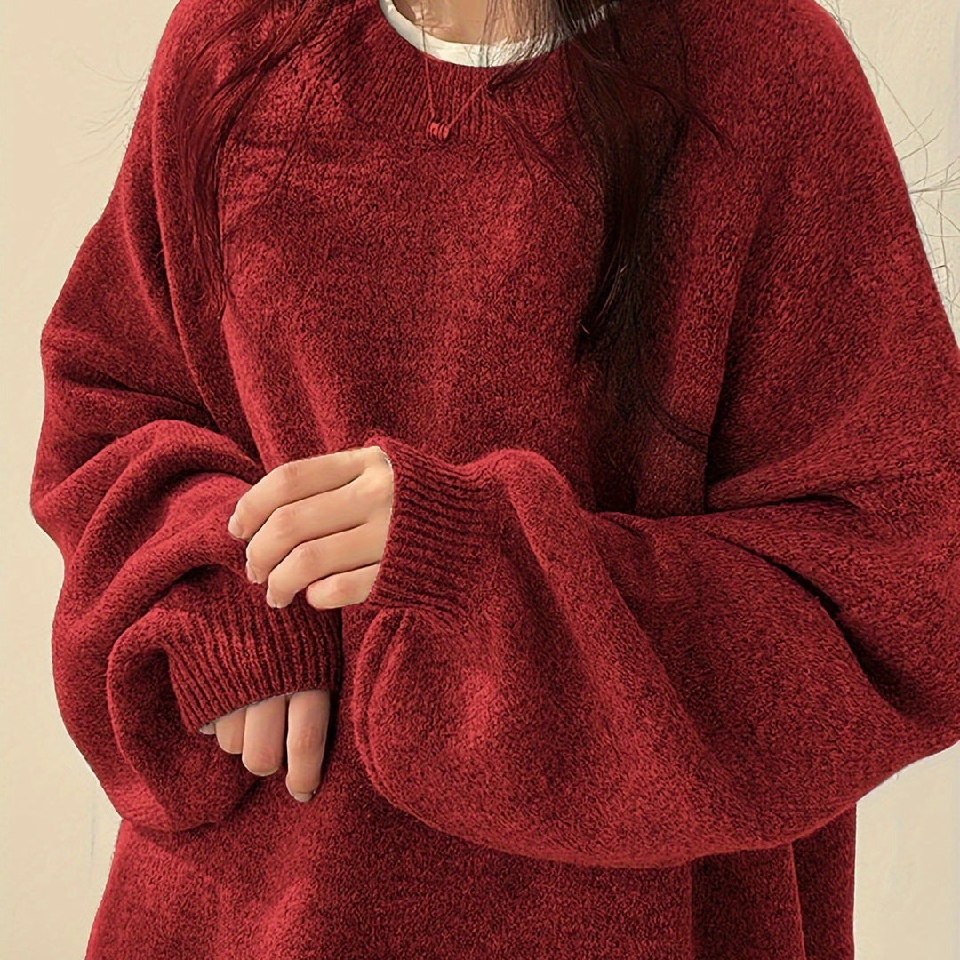 Mary | Cozy Oversized Sweatshirt with Balloon Sleeves and Crew Neck