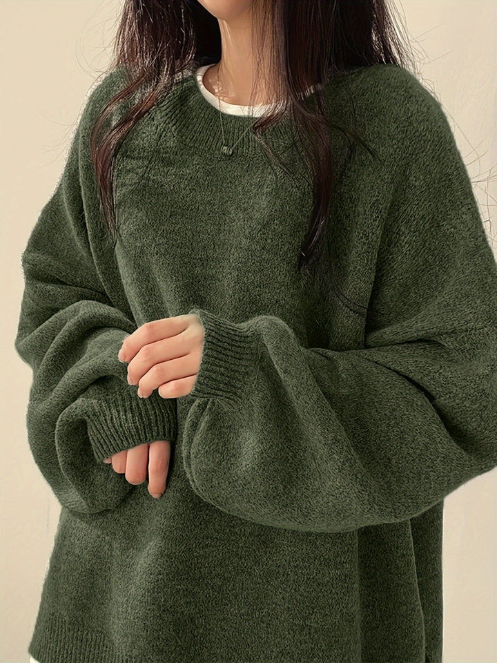 Mary | Cozy Oversized Sweatshirt with Balloon Sleeves and Crew Neck