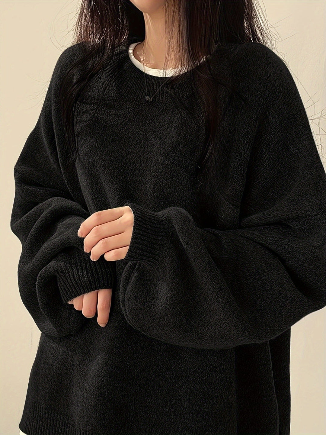 Mary | Cozy Oversized Sweatshirt with Balloon Sleeves and Crew Neck