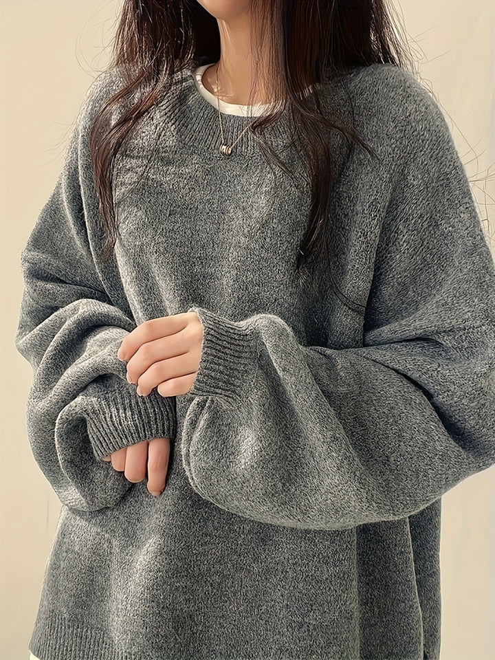 Mary | Cozy Oversized Sweatshirt with Balloon Sleeves and Crew Neck