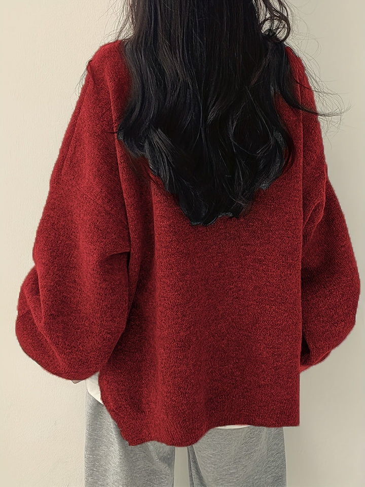 Mary | Cozy Oversized Sweatshirt with Balloon Sleeves and Crew Neck