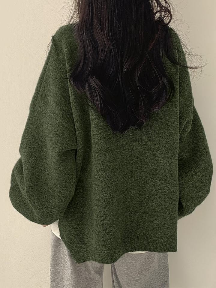 Mary | Cozy Oversized Sweatshirt with Balloon Sleeves and Crew Neck