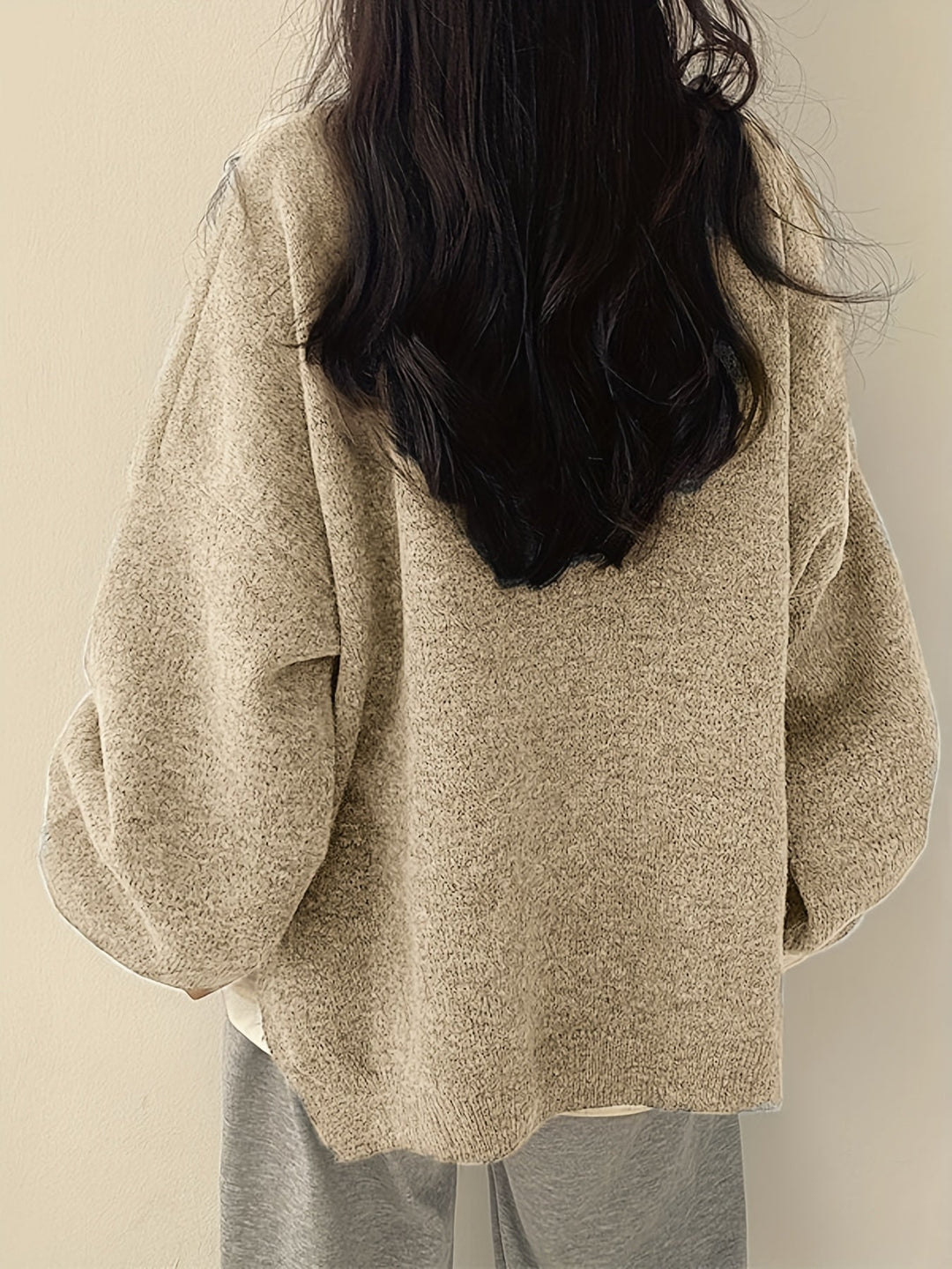 Mary | Cozy Oversized Sweatshirt with Balloon Sleeves and Crew Neck