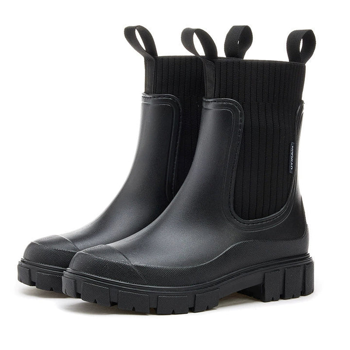 Mary | Stylish Chelsea Rain Boots with Lug Sole