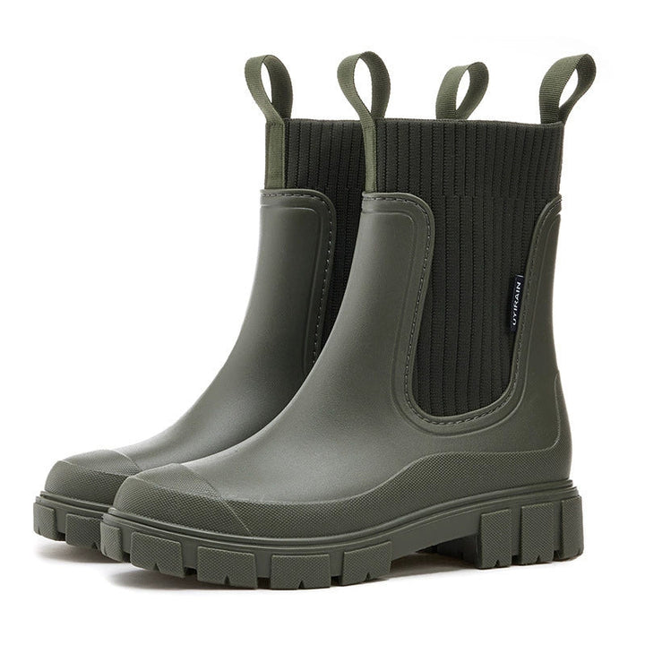 Mary | Stylish Chelsea Rain Boots with Lug Sole