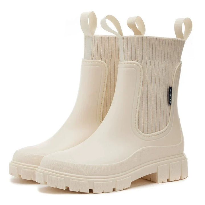 Mary | Stylish Chelsea Rain Boots with Lug Sole