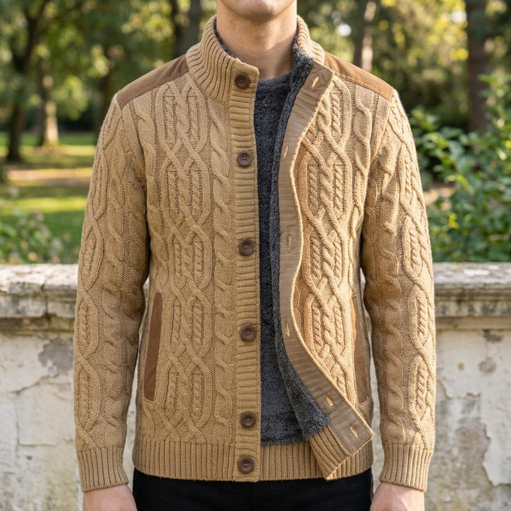 Mason | Polished Button Front Chunky Cable Knit Sweater Cardigan