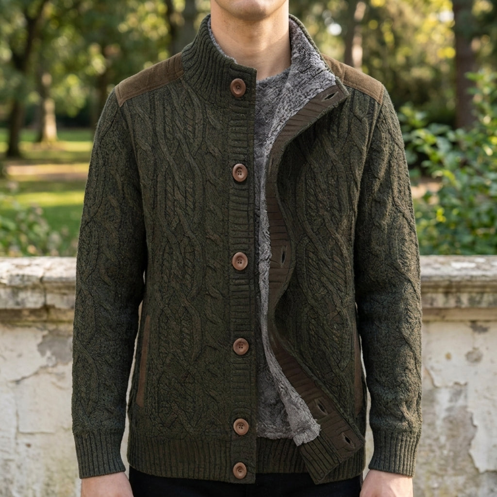 Mason | Polished Button Front Chunky Cable Knit Sweater Cardigan