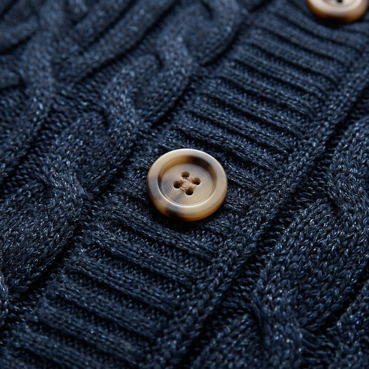 Mason | Polished Button Front Chunky Cable Knit Sweater Cardigan